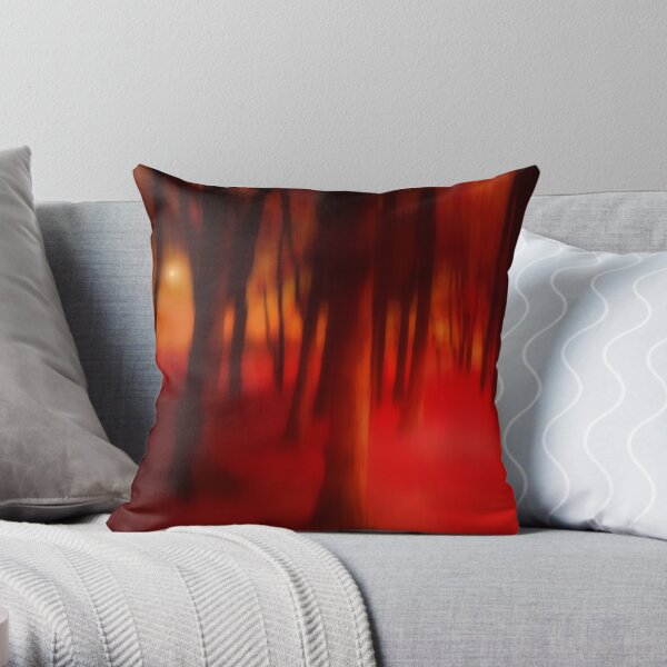 THE RED FOREST Throw Pillow