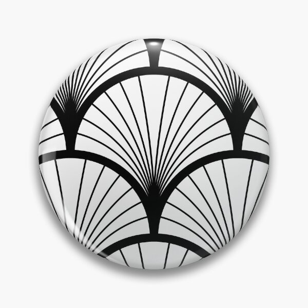 Item preview, Minimalistic Art Deco Fan Retro Pattern Black And White designed and sold by artsandsoul.