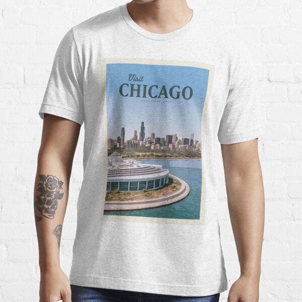 Willis Tower Chicago Illinois Est 1837 Unisex Logo T-Shirt-X-Large