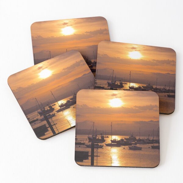 Item preview, Sunset over Brixham outer harbor designed and sold by Ann Biddlecombe.