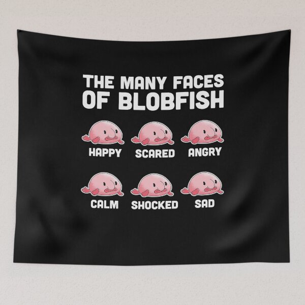 Item preview, Blobfish many faces ugly fish humor gift designed and sold by madgrfx.
