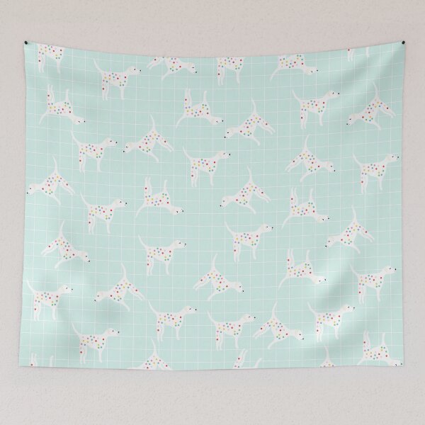 Item preview, Dalmatian Dog Print on Blue Background designed and sold by kapotka.