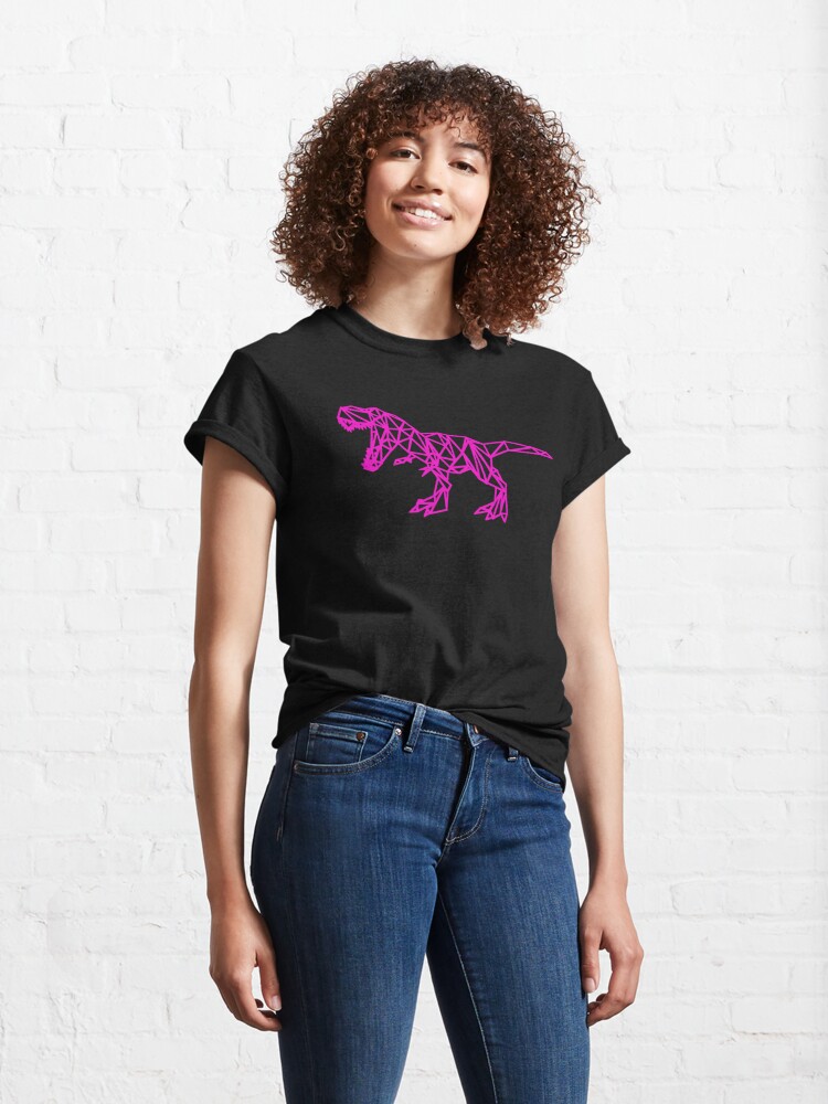 Disover T Rex - Pink line on black Classic T-Shirt