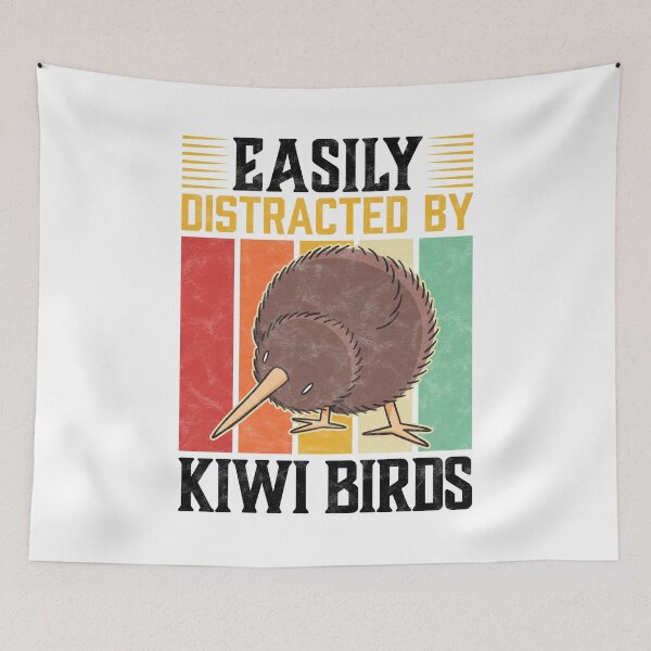 Item preview, Easily distracted by kiwi bird snipe bouquet saying designed and sold by madgrfx.