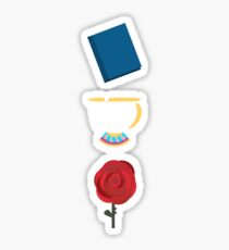 Books, Cups, and Roses Sticker