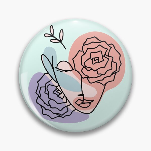 Item preview, Woman smile Face girl drawing abstract pink flower abstractface oneline onelinedrawing, designed and sold by Queengood.