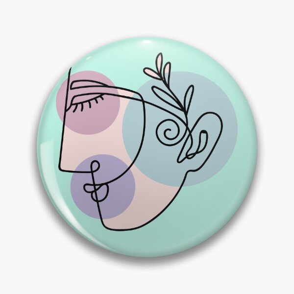 Item preview, a woman's profile Face girl drawing abstract pink flower abstractface oneline onelinedrawing, designed and sold by Queengood.