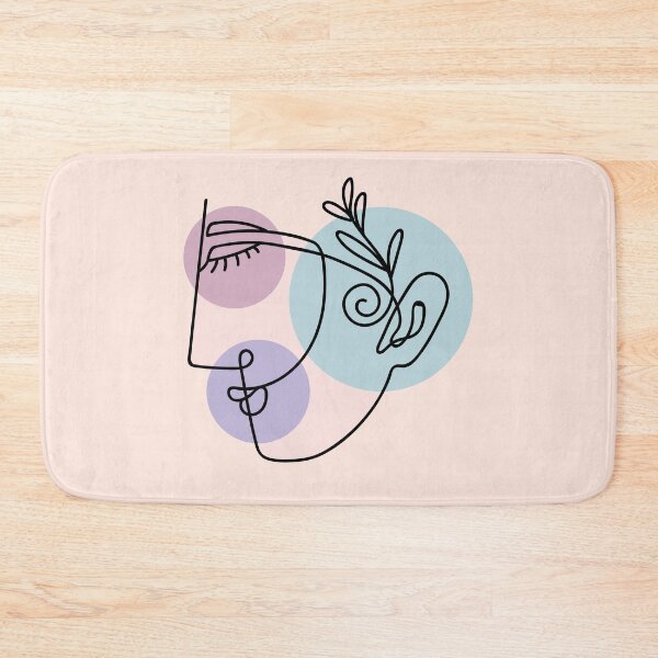 Item preview, a woman's profile Face girl drawing abstract pink flower abstractface oneline onelinedrawing, designed and sold by Queengood.