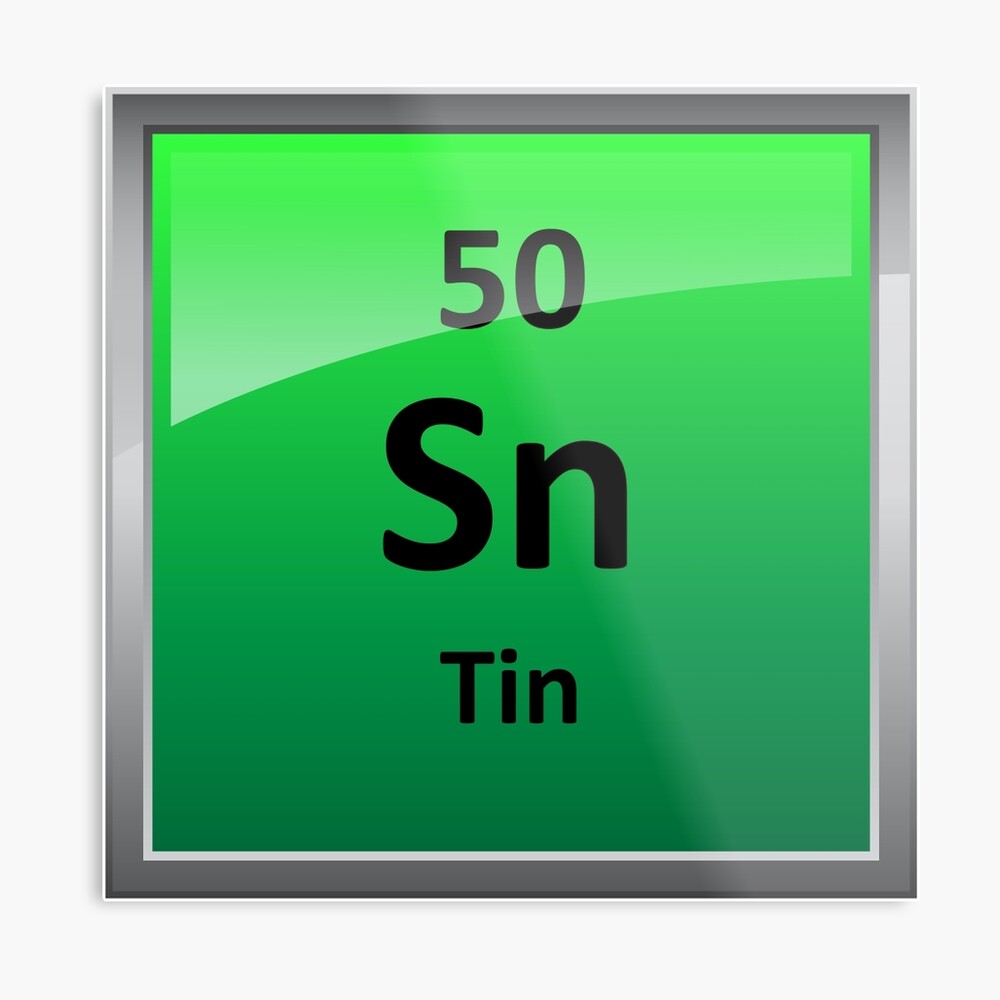"Tin Periodic Table Element Symbol" Metal Print by sciencenotes Redbubble