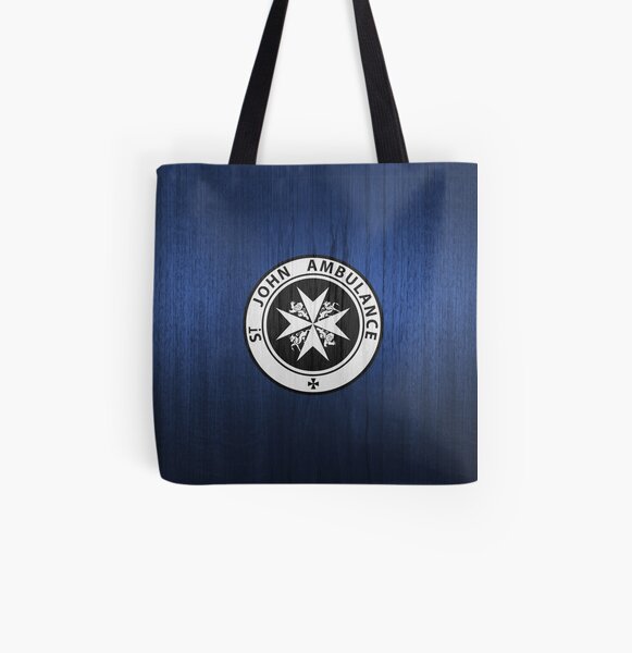 St. John logo on a Blue Box All Over Print Tote Bag