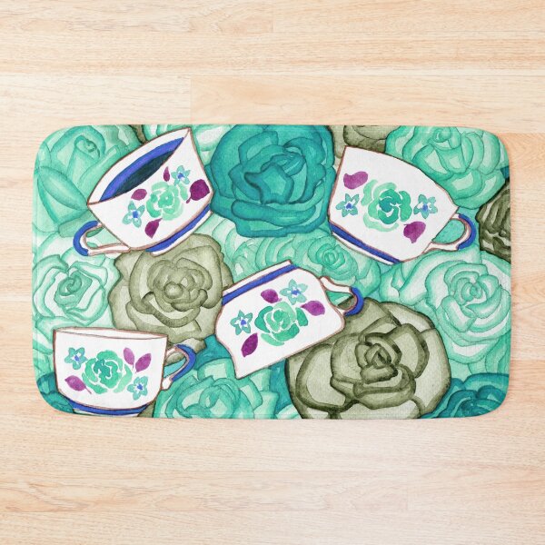 Item preview, Tea Cups and Roses Teal Palette designed and sold by Niina  Niskanen.