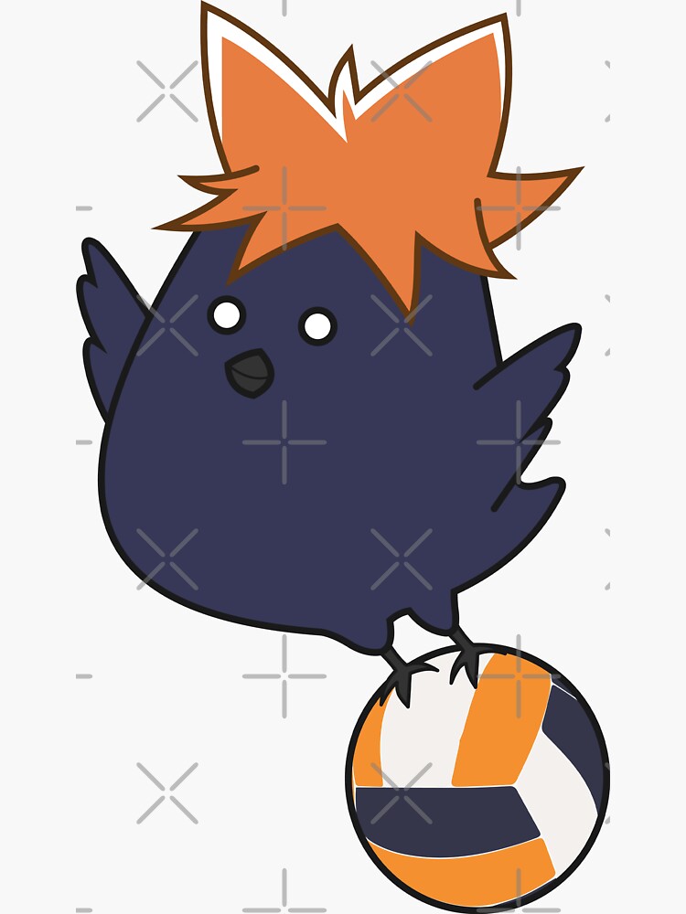 Hinata Shoyo Crow With Volleyball Sticker By Chibicheems Redbubble 2568