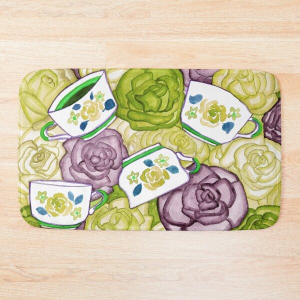 Item preview, Tea Cups and Roses - Purple and Green Palette designed and sold by Niina  Niskanen.
