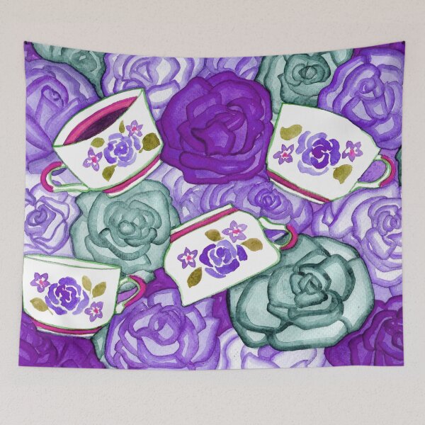 Item preview, Tea Cups and Roses Lilac and Purple Palette designed and sold by Niina  Niskanen.