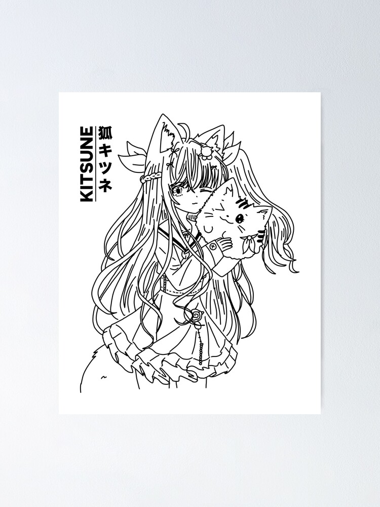 Coloring Page Of Anime Girl With Black And White Line Art Outline