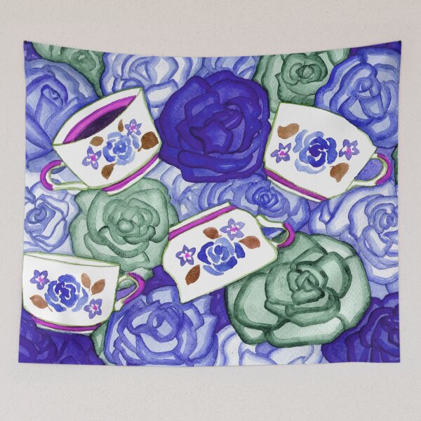 Item preview, Tea Cups and Roses Blue Palette designed and sold by Niina  Niskanen.