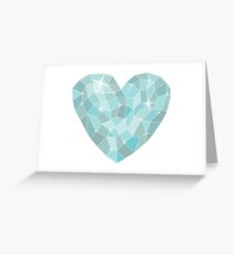 Frozen heart in Abstract triangles - polygons style Greeting Card
