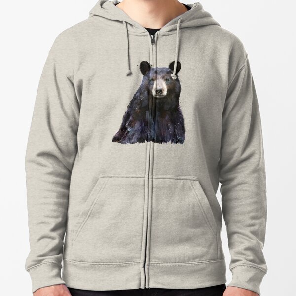 Black Bear Zipped Hoodie