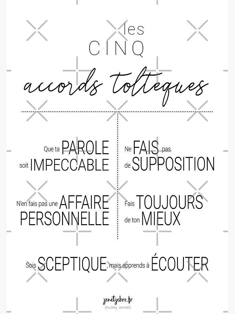 Aperçu 3 sur 3. Poster avec l'œuvre Affiche des accords toltèques n°3 créée et vendue par AudreyJanvier.