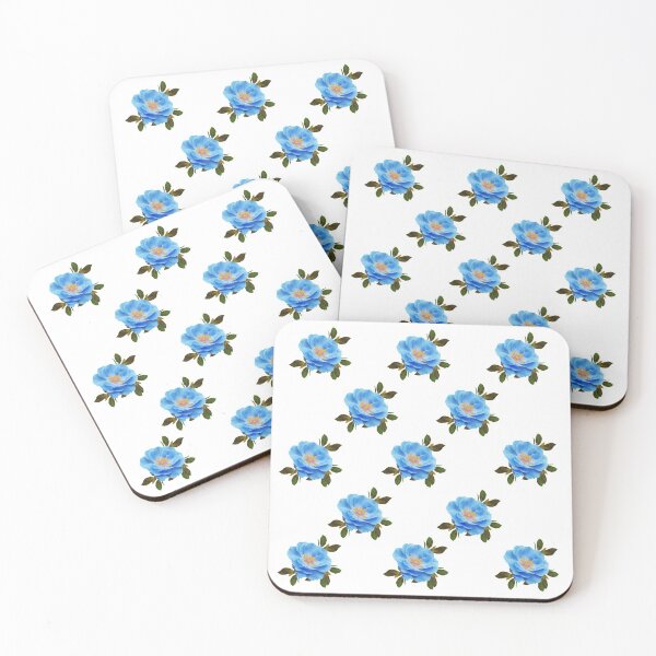Item preview, AWESOME BLUE ROSES WHITE ABSTRACT GARDEN PATTERN designed and sold by sharlesart.