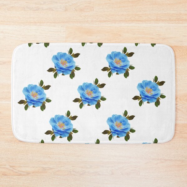 Item preview, AWESOME BLUE ROSES WHITE ABSTRACT GARDEN PATTERN designed and sold by sharlesart.