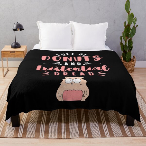 Item preview, Full Of Donuts and Existential Dread, Funny Quote for Cat and Donut Lovers designed and sold by ladylaughprints.