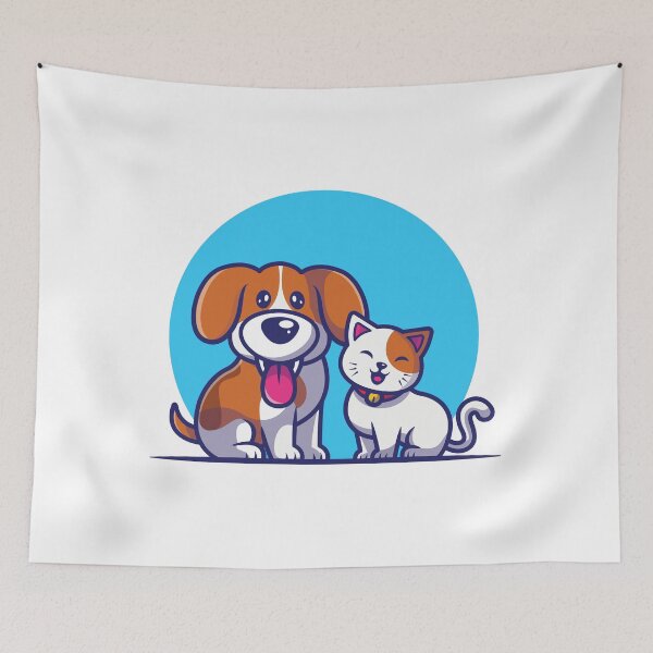 Item preview, cute couple dog cat designed and sold by Haxino.