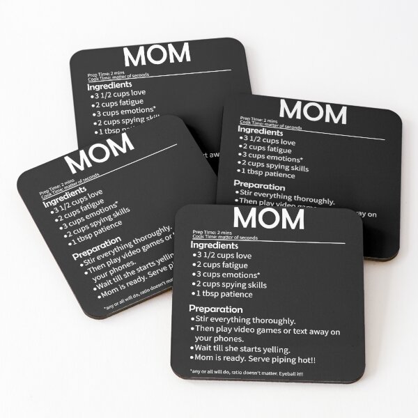 Item preview, Mom Recipe (white text) - Funny Mothers Day, Birthday Gift designed and sold by DrawingBoard.