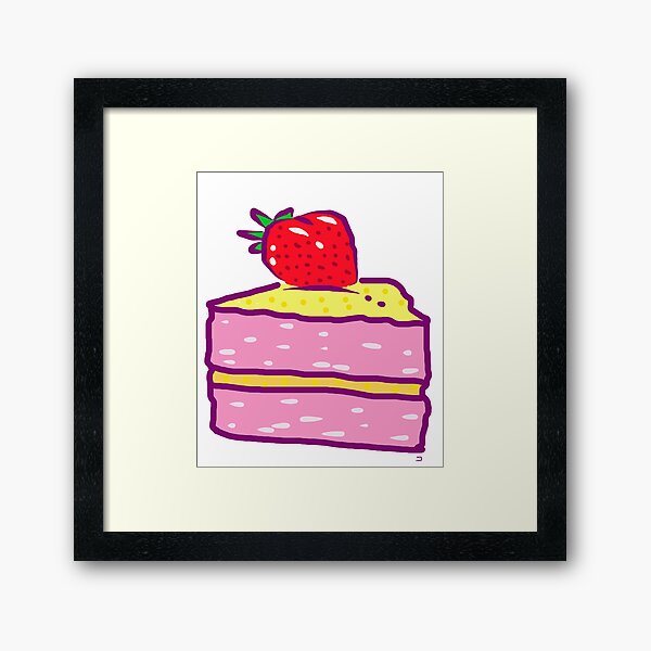 Strawberry cake Framed Art Print