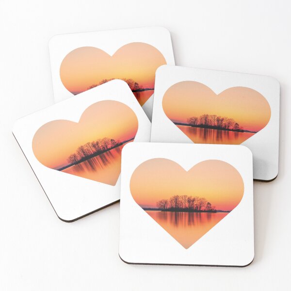 Item preview, Photography of lake at sunset in a heart shape. designed and sold by NoCoastShop.