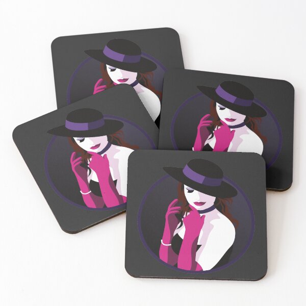 Item preview, Burlesque Girls | Suzette - Pink & Purple (Dark Background) designed and sold by ladyfacecreates.