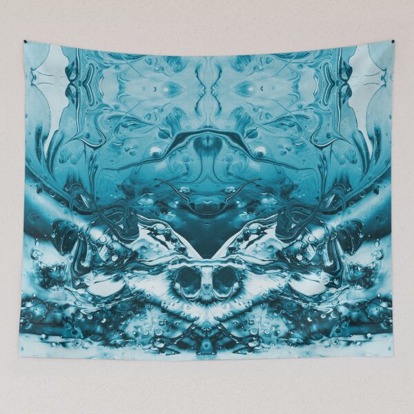 Item preview, Symmetry with monsters in blue designed and sold by Psilographics.