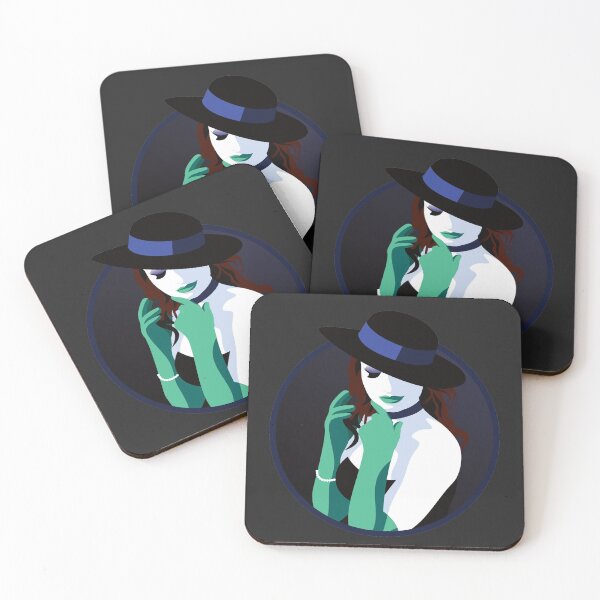 Item preview, Burlesque Girls | Suzette - Turquoise & Blue (Dark Background) designed and sold by ladyfacecreates.