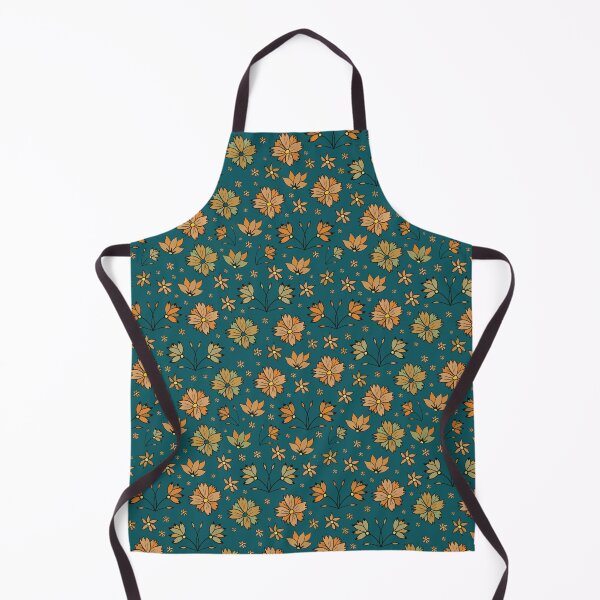 Item preview, Orange Ditzy Floral on Green Background designed and sold by KizzyW.
