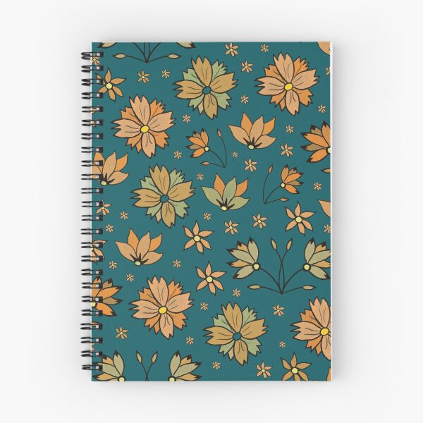 Artikelvorschau, Orange Ditzy Floral auf grünem Hintergrund entworfen und verkauft von KizzyW.