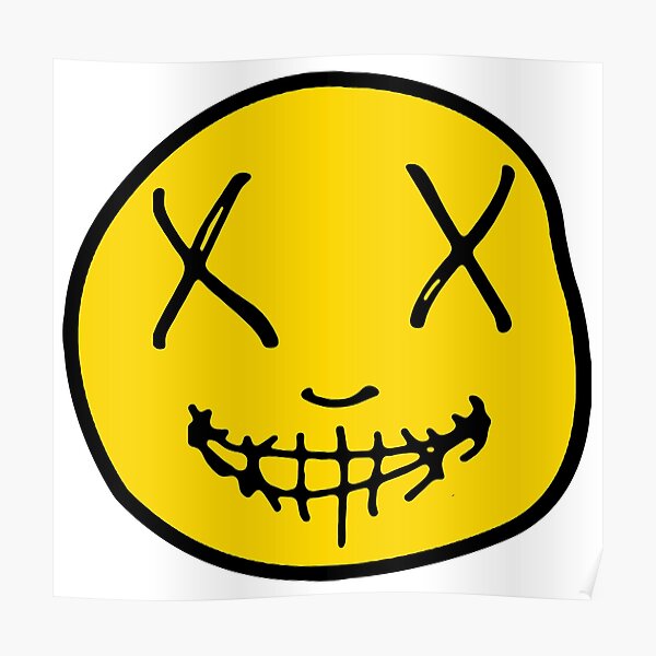 "X Eyes Smiley;" Poster by StickerApe Redbubble