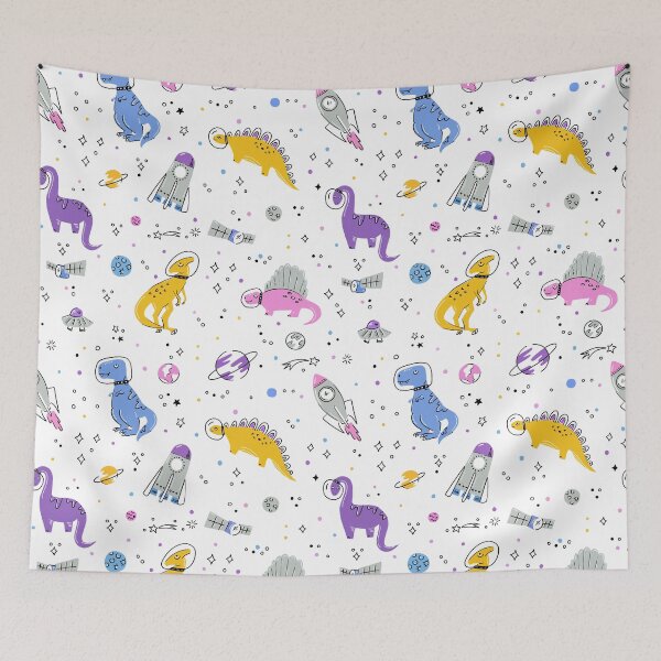 Item preview, Space Dinosaurs Doodle - Purple designed and sold by latheandquill.