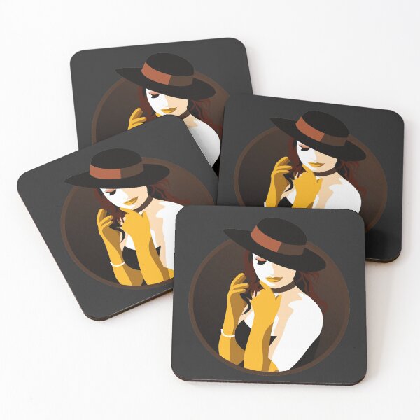 Item preview, Burlesque Girls | Suzette - Yellow & Orange (Dark Background) designed and sold by ladyfacecreates.
