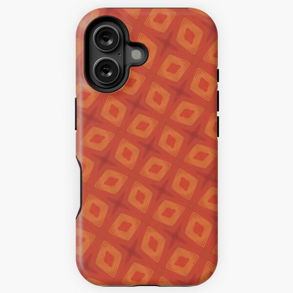Geometrical pattern orange iPhone Tough Case