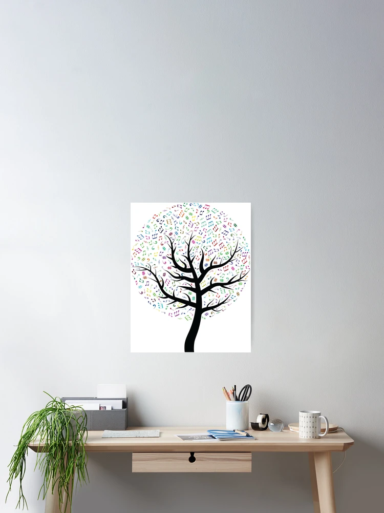 Thumbnail 2 of 3, Poster, Music Notes Tree designed and sold by iTrending.