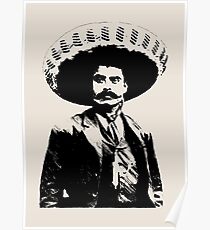 Emiliano Zapata - unichrome black Poster