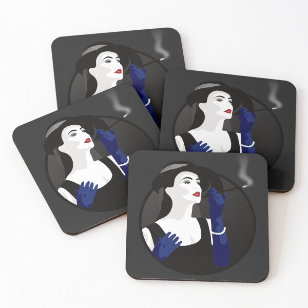 Item preview, Burlesque Girls | Rosalina - Blue & Grey (Dark Background) designed and sold by ladyfacecreates.