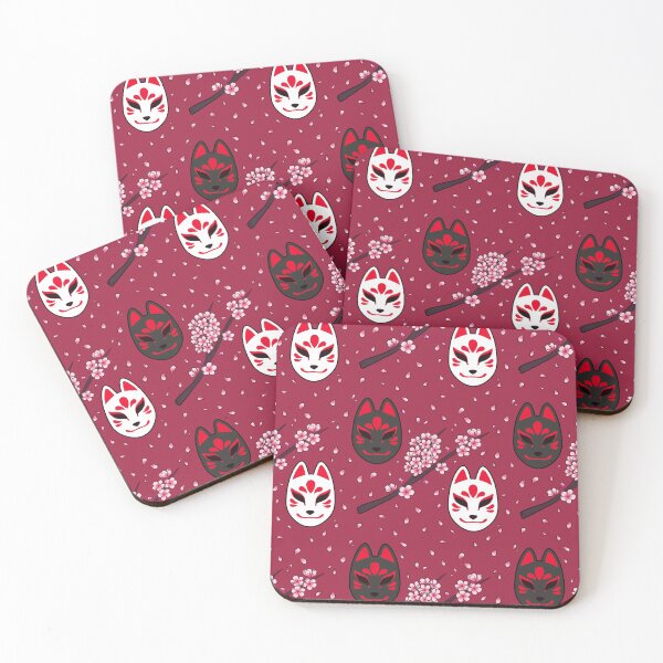Item preview, Kitsune Mask Cherry Blossom Pattern designed and sold by Pastel-Lizards.