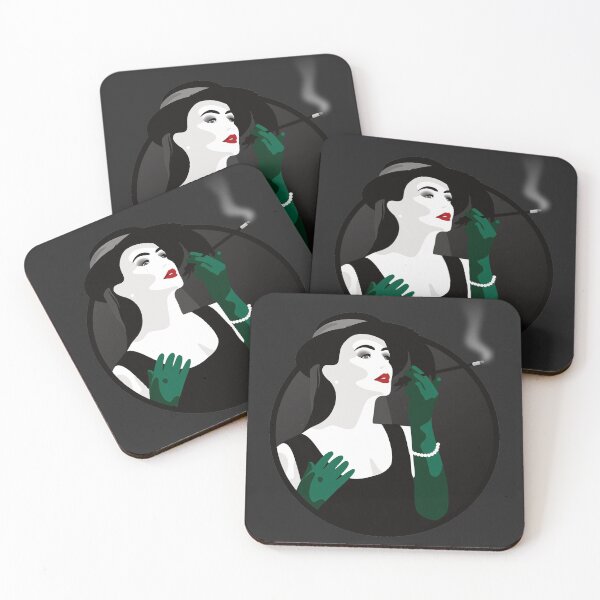 Item preview, Burlesque Girls | Rosalina - Green & Grey (Dark Background) designed and sold by ladyfacecreates.