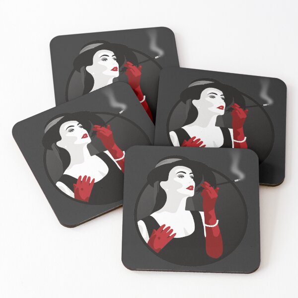 Item preview, Burlesque Girls | Rosalina - Red & Grey (Dark Background) designed and sold by ladyfacecreates.
