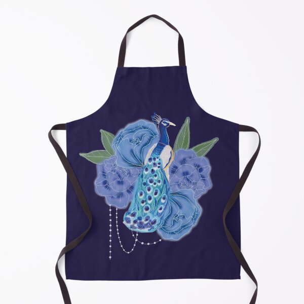 Item preview, Peacock + peonies blue designed and sold by GF-Creative.