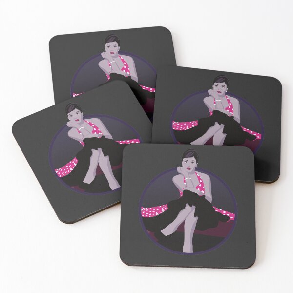 Item preview, Burlesque Girls | Delphine - Pink & Purple (Dark Background) designed and sold by ladyfacecreates.