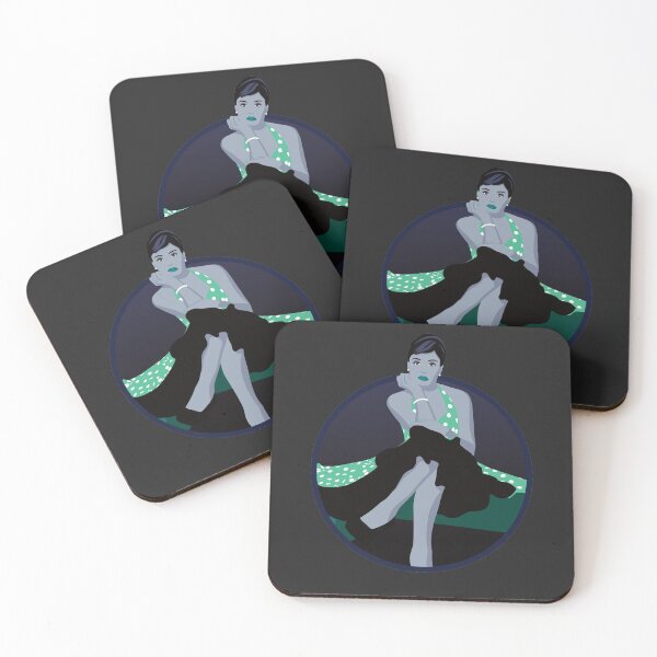 Item preview, Burlesque Girls | Delphine - Turquoise & Blue (Dark Background) designed and sold by ladyfacecreates.