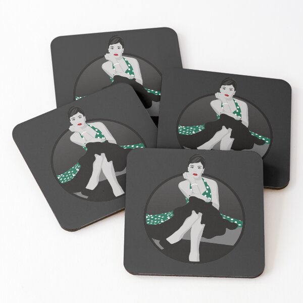 Item preview, Burlesque Girls | Delphine - Green & Grey (Dark Background) designed and sold by ladyfacecreates.