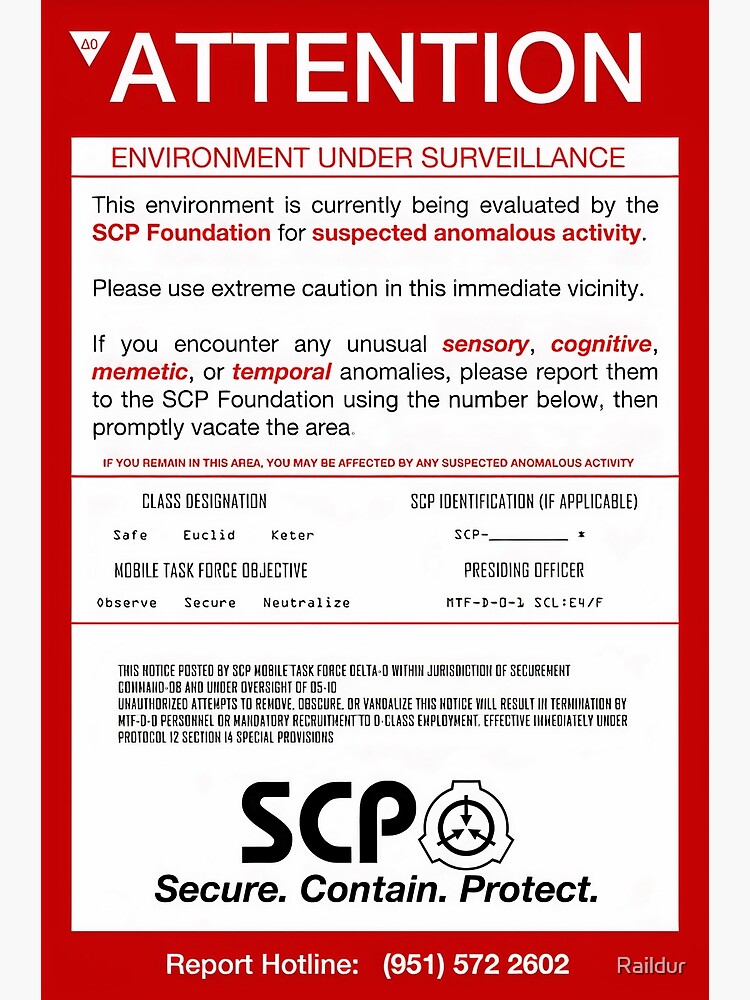 SCP WARNING Poster Don't Speak Scp-foundation Poster 